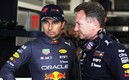Checo Pérez y Chirstian Horner (AFP).