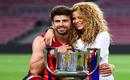 Shakira con Piqué en el Camp Nou. Foto: Getty