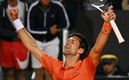Djokovic celebra su victoria 1000 en la ATP. Foto: AFP