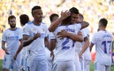 El equipo del Real Madrid festejando (AFP).