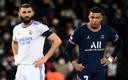Benzema y Mbappé en el duelo de Champions Real Madrid vs PSG. (AFP)