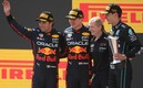 El podio del GP de España (AFP).