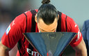 Zlatan Ibrahimovic celebrando el título de la Serie A con el AC Milan. (Reuters)