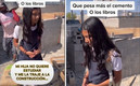 La menor en la construcción de su padre. (FOTO: Captura)