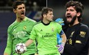 Courtois, Casillas y Alisson (AFP).