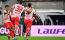 RB Leipzig sufrió pero se llevó una ligera ventaja tras el golazo de Angeliño (AFP)