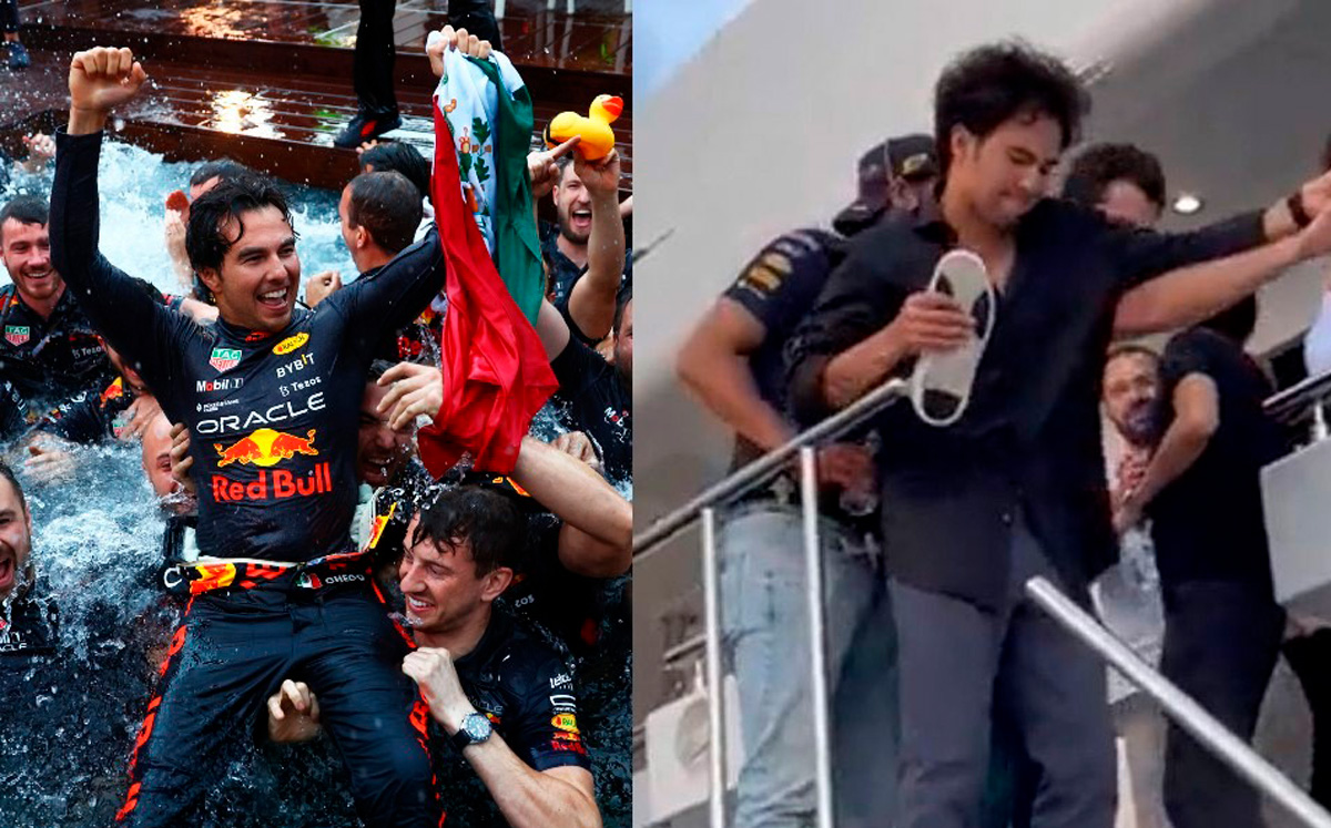  Checo P rez Borracho Video Muestra Al Tapat o Tras Ganar En 