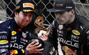 Checo Pérez ganó en Mónaco y Verstappen terminó tercero. (Reuters)