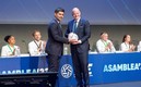 Infantino acudió por primera vez a un evento de un sindicato de futbolistas. Foto: DPA