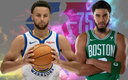 Steph Curry y Jayson Tatum, las megaestrellas de Warriors y Celtics, respectivamente.