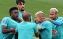 Richarlison y Vinicius en el entrenamiento de Brasil (Richarlison)