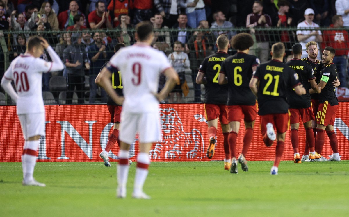 Los belgas aniquilaron a los polacos en la UEFA Nations League.  FOTO: AFP.