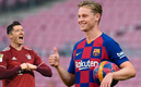 De Jong y Lewandowski. (Fotos: AFP y Reuters)