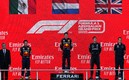 El podio en el GP de Azerbaiyán. Foto: AFP