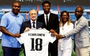 Florentino Pérez le dio la bienvenida a Tchouaméni. FOTO: @realmadrid
