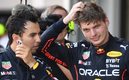Checo Pérez y Max Verstappen tras el GP de Azerbaiyán. (FOTO: AFP)