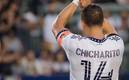 Chicharito estuvo los 90 minutos en el empate del Galaxy con Timbers (Twitter @CH14_)