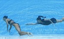 La nadadora pudo ser rescatada por su entrenadora. (Foto: AFP)