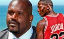 Shaquille O'Neal y Michael Jordan, dos leyendas de la NBA. (AFP)