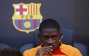 Dembélé, en la banca contra el Atlético de Madrid. (Reuters)
