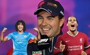Checo Pérez, Van Dijk y Aké (AFP).