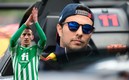 Andrés Guardado y Checo Pérez (AFP).