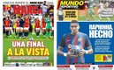 Las portadas de los diarios deportivos en Europa.
