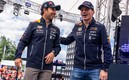 Checo Pérez y Max Verstappen (Captura de Twitter Red Bill Racing).