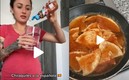 Chilaquiles con chile piquín y salsa Valentina (Captura de TikTok  amparogonzalez996).