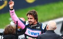 Fernando Alonso celebra el podio en la qualy del GP de Canadá