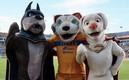 Los personajes de la película visitaron la cancha de El Volcán. (Foto: Tigres)