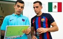 Rafa Márquez y uno de sus dirigidos (Captura de Twtter Barça Atlètic).