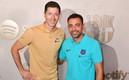 Xavi Hernández y Robert Lewandowski (AFP).