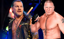 Chris Jericho y Brock Lesnar, dos megaestrellas de la lucha libre mundial. (Fotos de AEW / WWE)