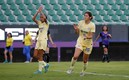 Nicolette Hernández celebra su anotación ante la sinaloenses. FOTO: Imago7.