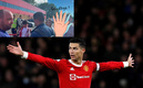 Cristiano Ronaldo abandonó Old Trafford al entretiempo del amistoso. (Reuters / TW @CantonaManc)