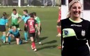 Dalma Cortadi fue agredida durante un partido de futbol (Captura de Twitter Red Gol y Plano Deportivo).