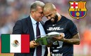 Joan Laporta y Dani Alves (AFP).