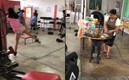 Así comparten el gimnasio y el puesto de garnachas.