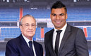 Florentino posó junto a Casemiro | Twitter @realmadrid