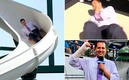 David Vassegh, reportero de Dodgers, terminó con seis fracturas en las costillas y una en el brazo. (Twitter @JomboyMedia)