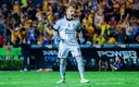 Nahuel Guzmán celebrando un gol de Tigres ante Santos en la J8 del Apertura 2022. (Imago7)
