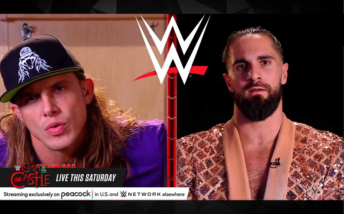Matt Riddle y Seth Rollins lucharán en el evento Clash at the Castle. (Foto WWE)