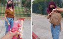 La joven aceptó el lonche de su padre. (FOTO: Captura)
