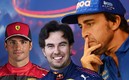 Carlos Sainz, Checo Pérez y Fernando Alonso (AFP).