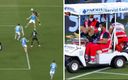 Chucky sufrió un fuerte golpe en la cabeza en el duelo contra la Lazio. (Captura y @anperillo)