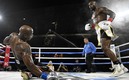 Adrian Peterson terminó noqueado en su debut en el boxeo ante Le'Veon Bell. (AFP)