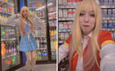 La joven hizo cosplay en la tienda de Oxxo. (FOTO: Captura)