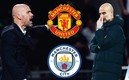 Erik ten Hag y Pep Guardiola (Captura de Twitter Manchester United y City).
