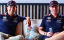 Checo Pérez y Max Verstappen (Captura de Twitter Red Bull).